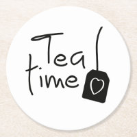 Slogan tea time - theetijd. kopje thee drinken.