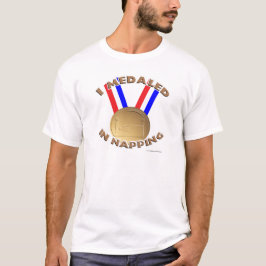 Slogan van de Napping Medal Champion Cartoon T-shirt