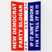 Slogan van de nieuwe Democratische Partij als het  Spandoek (Verticaal)