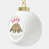 Slogan van met uitsterven bedreigde diersoorten keramische bal ornament (Rechts)