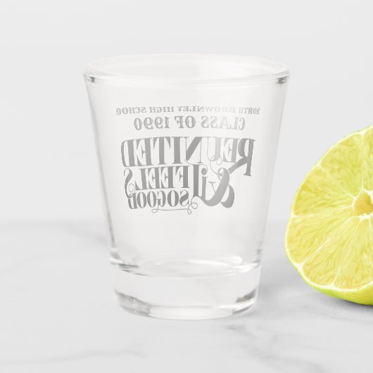 Slogan van reünie shot glas (Achterkant)