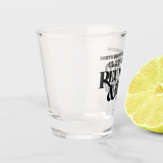 Slogan van reünie shot glas (Links)