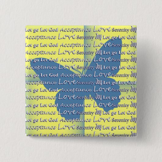 Slogan Vlinder Vierkante Button 5,1 Cm (Voorkant)