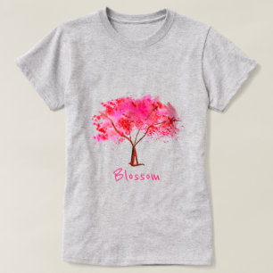 Slogan voor bloeien met roze Cherry Blossom-boom T-shirt