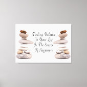 Slogan voor de balans van het leven, bevroren canvas afdruk (Voorkant)