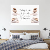 Slogan voor de balans van het leven, bevroren canvas afdruk (Insitu (Slaapkamer))
