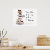 Slogan voor de balans van het leven, bevroren poster (Keuken)