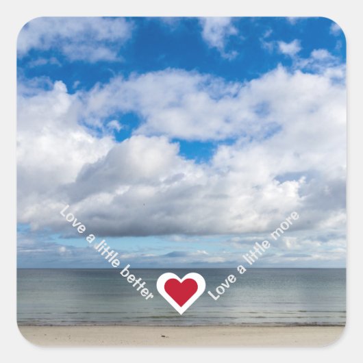 Slogan voor herstel van het hart iets beters / mee vierkante sticker (Voorkant)