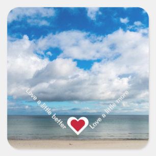 Slogan voor herstel van het hart iets beters / mee vierkante sticker