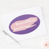 slogan voor mooie gevoelens ovale sticker (Envelop)