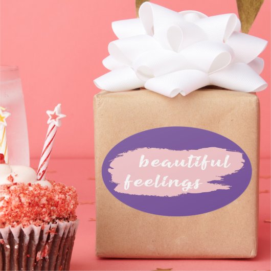 slogan voor mooie gevoelens ovale sticker (Feest)