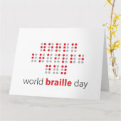 Slogan World braille day. Wereld braille dag. Kaart (Gele Bloem)