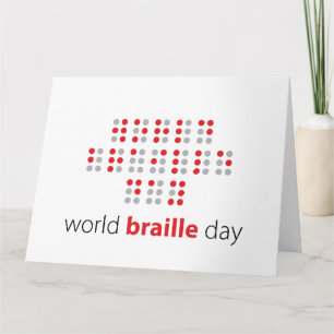Slogan World braille day. Wereld braille dag. Kaart