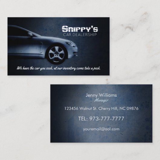 Slogans voor autohandel visitekaartje (Voorkant / Achterkant)