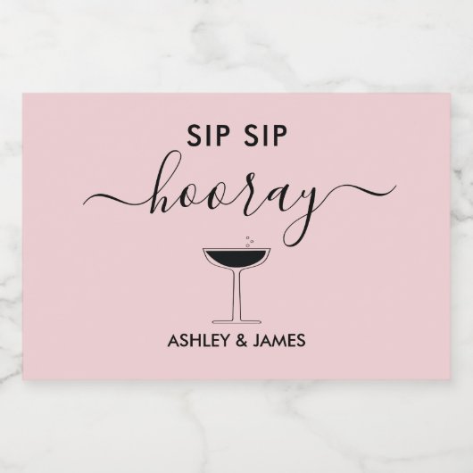 Slok Slok Hoera Label, Trouw Bruiswijn Sparkling Wijnetiket (Enkel label)