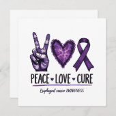 Slokdarmkanker bewustzijn Paarse Lint Aankondiging (Voorkant / Achterkant)