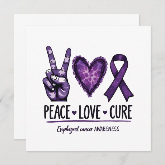 Slokdarmkanker bewustzijn Paarse Lint Aankondiging (Voorkant / Achterkant)