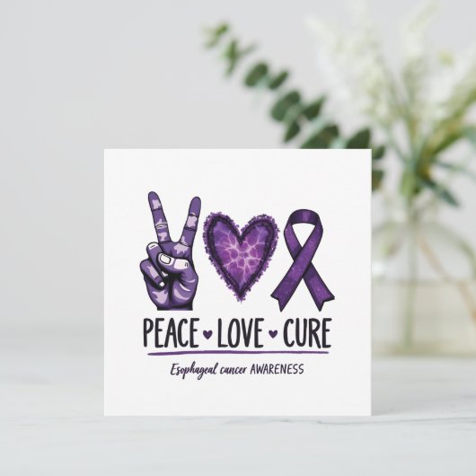 Slokdarmkanker bewustzijn Paarse Lint Aankondiging (Staand voorkant)