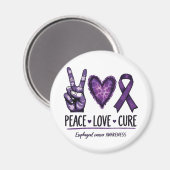 Slokdarmkanker bewustzijn Paarse Lint Magneet (Voorkant / Achterkant)