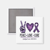 Slokdarmkanker bewustzijn Paarse Lint Magneet (Voorkant / Achterkant)