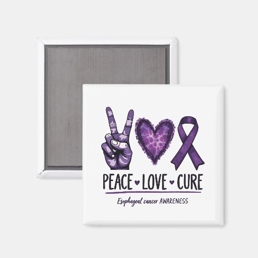 Slokdarmkanker bewustzijn Paarse Lint Magneet (Voorkant / Achterkant)