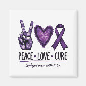 Slokdarmkanker bewustzijn Paarse Lint Magneet (Voorkant)