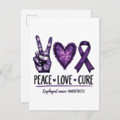 Slokdarmkanker bewustzijn Paarse Lint Uitnodiging Briefkaart (Voorkant / Achterkant)