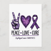 Slokdarmkanker bewustzijn Paarse Lint Uitnodiging Briefkaart (Voorkant)