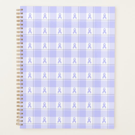 Slokdarmkanker bewustzijn Plaid Periwinkle Planner (Voorkant)