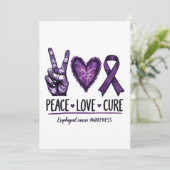 Slokdarmkanker bewustzijn Stuk Paarse Lint Kaart (Staand voorkant)