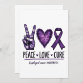 Slokdarmkanker bewustzijn Stuk Paarse Lint Kaart (Voorkant / Achterkant)