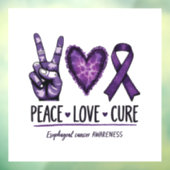 Slokdarmkanker bewustzijn Stuk Paarse Lint Raamsticker (Vel 3)