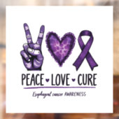 Slokdarmkanker bewustzijn Stuk Paarse Lint Raamsticker (Vel 2)