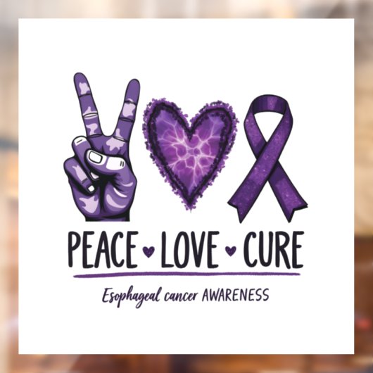 Slokdarmkanker bewustzijn Stuk Paarse Lint Raamsticker (Vel 2)