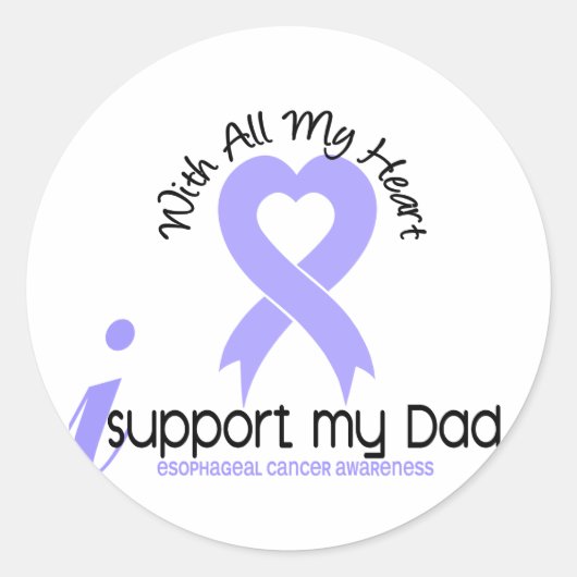 Slokdarmkanker Ik steun mijn vader Ronde Sticker (Voorkant)