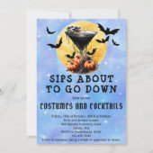 Slokjes gaan naar beneden Martini  Halloweenfeest Kaart (Voorkant)