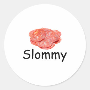 Slommy Salami Meme Gen Z Misspelde Weird Joke Fun Ronde Sticker