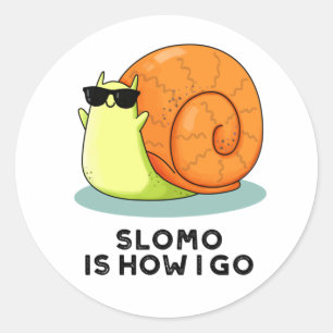 Slomo is hoe ik grappige slakkertje doe ronde sticker