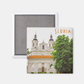 Slonim Belarus Architecture City Cathedral Magneet (Voorkant / Achterkant)