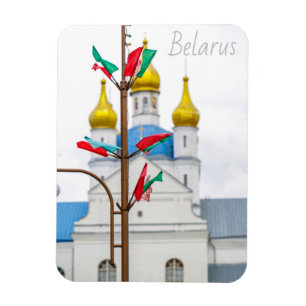 Slonim Belarus Flag Town Architecture Church Magneet
