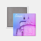 Slonim Belarus Town Architecture Church Magneet (Voorkant / Achterkant)