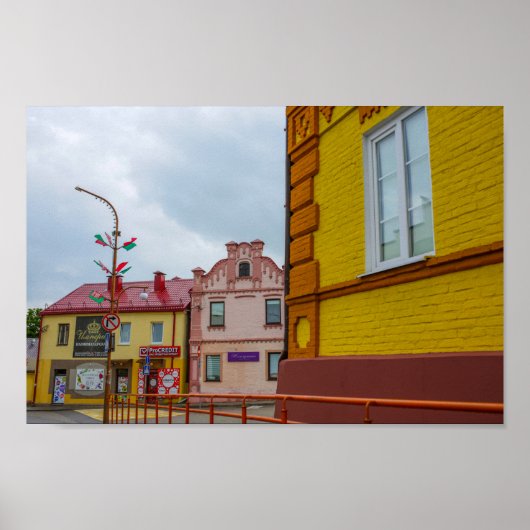 Slonim Belarus Town Architecture Street Poster (Voorkant)