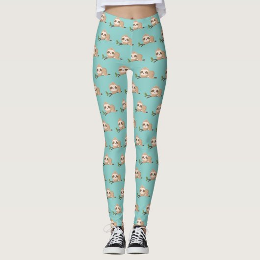 sloomblauw leggings (Voorkant)