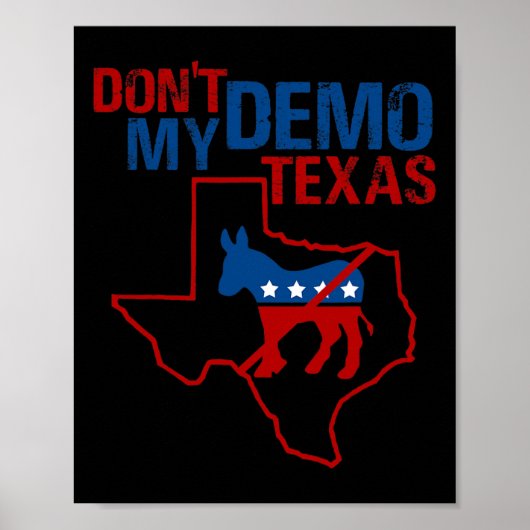 Sloop mijn Texas Republikeinse Anti-Democratische Poster (Voorkant)