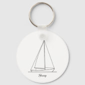Sloop Sailboat Logo (zeilplan) Sleutelhanger (Voorkant)