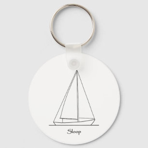 Sloop Sailboat Logo (zeilplan) Sleutelhanger