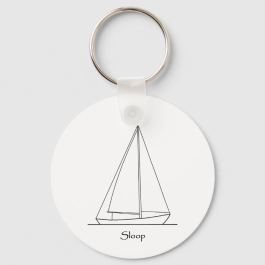 Sloop Sailboat Logo (zeilplan) Sleutelhanger (Voorkant)