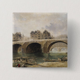 Sloop van de huizen vierkante button 5,1 cm