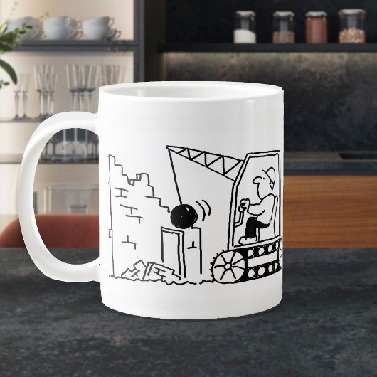 Sloopaannemer Cartoon Grote Koffiekop