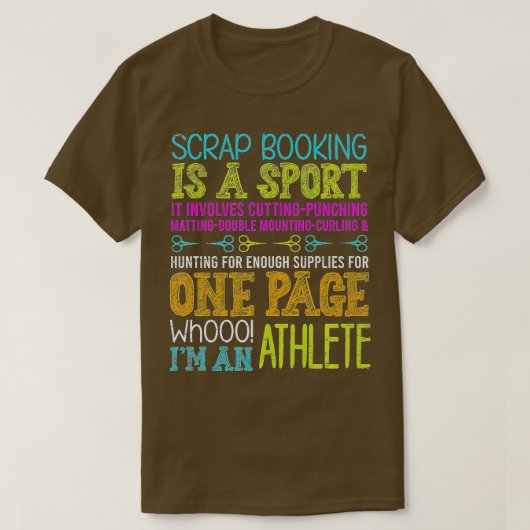 Sloopboekje is een sporthandgemaakte scrapbooking t-shirt (Design voorkant)
